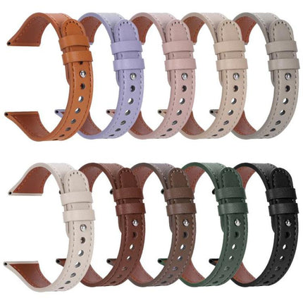 xDfind Double Ring Single Rivet Genuine Leather Watch Band, 20mm, 22mm