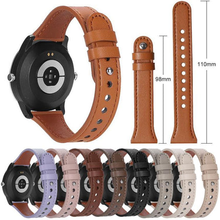 xDfind Double Ring Single Rivet Genuine Leather Watch Band, 20mm, 22mm