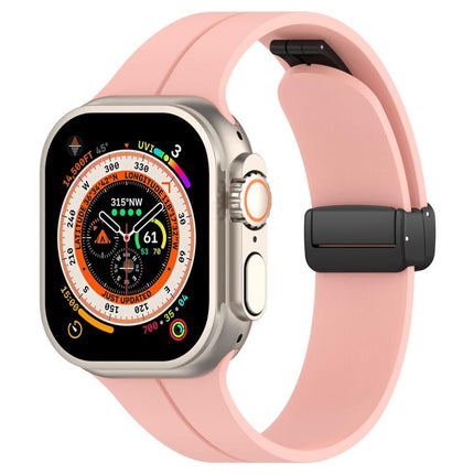 xDfind  Flat Head Groove Folding Black Buckle Silicone Watch Band, For Apple Watch 42 / 44 / 45 / 46 / 49mm, For Apple Watch 38 / 40 / 41 / S10 42mm