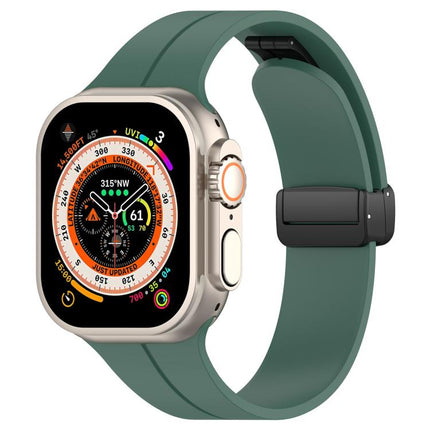 xDfind  Flat Head Groove Folding Black Buckle Silicone Watch Band, For Apple Watch 42 / 44 / 45 / 46 / 49mm, For Apple Watch 38 / 40 / 41 / S10 42mm