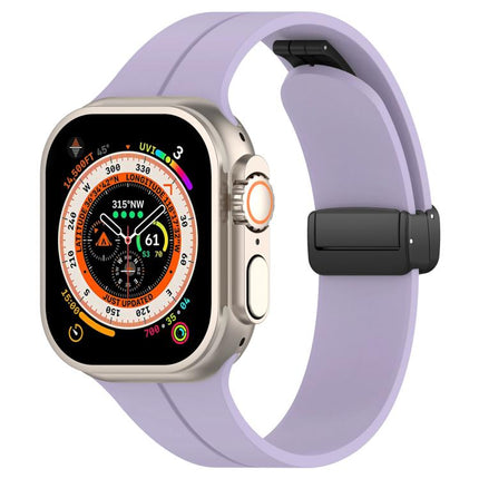 xDfind  Flat Head Groove Folding Black Buckle Silicone Watch Band, For Apple Watch 42 / 44 / 45 / 46 / 49mm, For Apple Watch 38 / 40 / 41 / S10 42mm