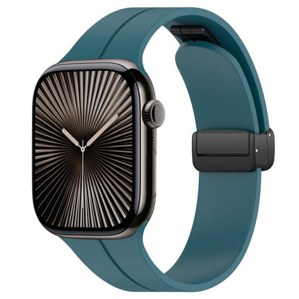 xDfind  Flat Head Groove Folding Black Buckle Silicone Watch Band, For Apple Watch 42 / 44 / 45 / 46 / 49mm, For Apple Watch 38 / 40 / 41 / S10 42mm