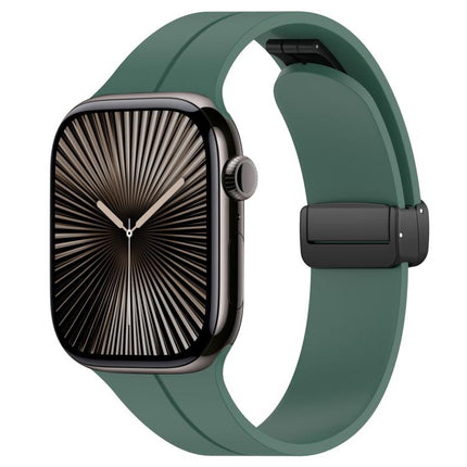xDfind  Flat Head Groove Folding Black Buckle Silicone Watch Band, For Apple Watch 42 / 44 / 45 / 46 / 49mm, For Apple Watch 38 / 40 / 41 / S10 42mm