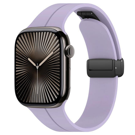 xDfind  Flat Head Groove Folding Black Buckle Silicone Watch Band, For Apple Watch 42 / 44 / 45 / 46 / 49mm, For Apple Watch 38 / 40 / 41 / S10 42mm