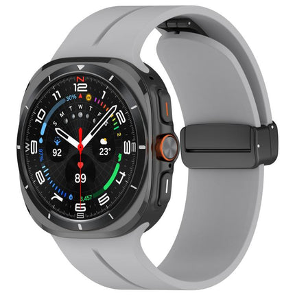 xDfind  Flat Head Groove Folding Black Buckle Silicone Watch Band, For Samsung Galaxy Watch Ultra / Ultra 2025, For Samsung Galaxy Watch8 / 8 Classic, For Samsung Galaxy Watch 7 / 6 / 5 / FE