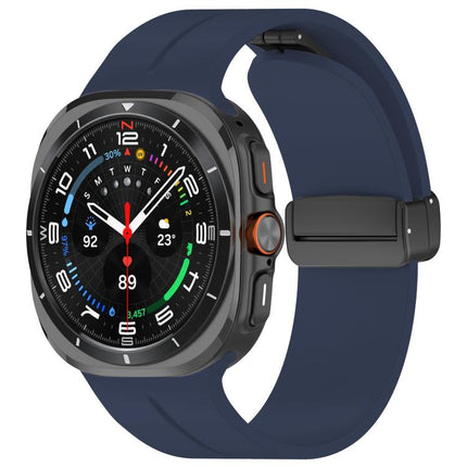 xDfind  Flat Head Groove Folding Black Buckle Silicone Watch Band, For Samsung Galaxy Watch Ultra / Ultra 2025, For Samsung Galaxy Watch8 / 8 Classic, For Samsung Galaxy Watch 7 / 6 / 5 / FE