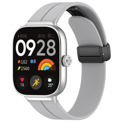 xDfind  Flat Head Groove Folding Black Buckle Silicone Watch Band, For Xiaomi Band 10 Pro / 9 Pro / Redmi Watch 6, For Redmi Watch 3 Active / Watch 3 Lite