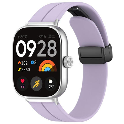 xDfind  Flat Head Groove Folding Black Buckle Silicone Watch Band, For Xiaomi Band 10 Pro / 9 Pro / Redmi Watch 6, For Redmi Watch 3 Active / Watch 3 Lite