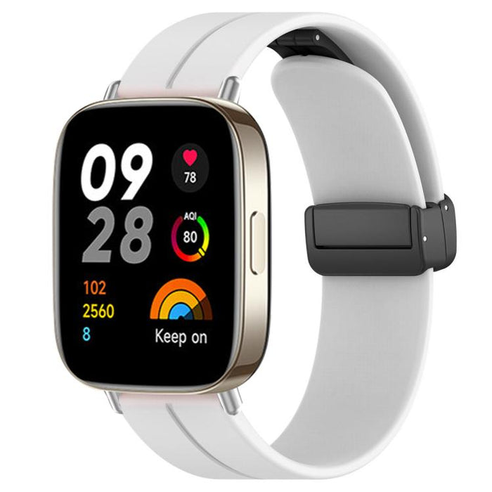 xDfind  Flat Head Groove Folding Black Buckle Silicone Watch Band, For Redmi Watch 3