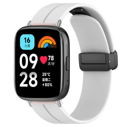 xDfind  Flat Head Groove Folding Black Buckle Silicone Watch Band, For Xiaomi Band 10 Pro / 9 Pro / Redmi Watch 6, For Redmi Watch 3 Active / Watch 3 Lite