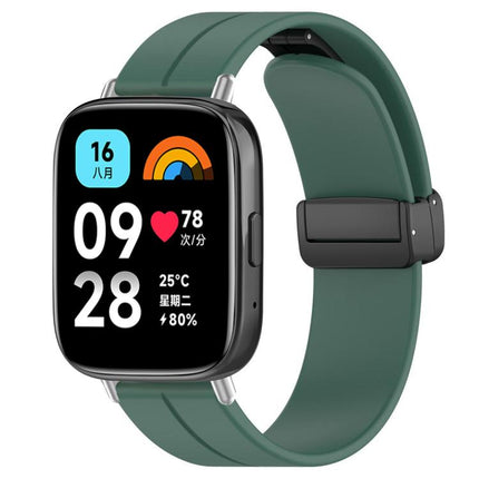 xDfind  Flat Head Groove Folding Black Buckle Silicone Watch Band, For Xiaomi Band 10 Pro / 9 Pro / Redmi Watch 6, For Redmi Watch 3 Active / Watch 3 Lite
