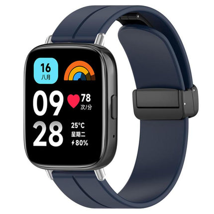 xDfind  Flat Head Groove Folding Black Buckle Silicone Watch Band, For Xiaomi Band 10 Pro / 9 Pro / Redmi Watch 6, For Redmi Watch 3 Active / Watch 3 Lite