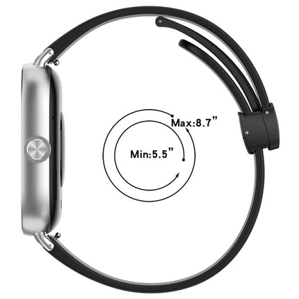 xDfind  Flat Head Groove Folding Black Buckle Silicone Watch Band, For Xiaomi Band 10 Pro / 9 Pro / Redmi Watch 6, For Redmi Watch 3 Active / Watch 3 Lite