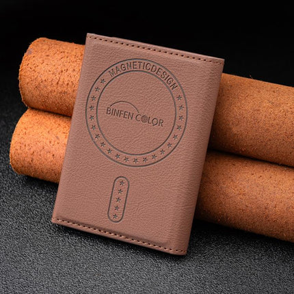 BFK25 BINFEN Color Flowers Magsafe Magnetic Leather Card Bag