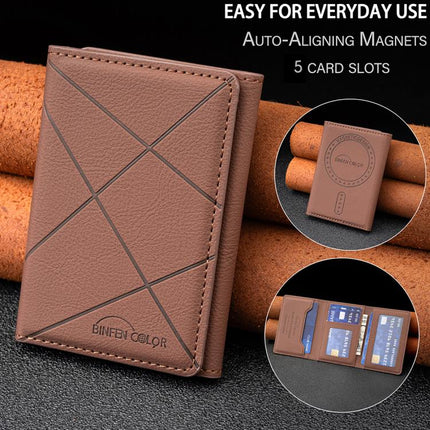 BFK24 Diamond Embossed Magsafe Magnetic Leather Card Bag