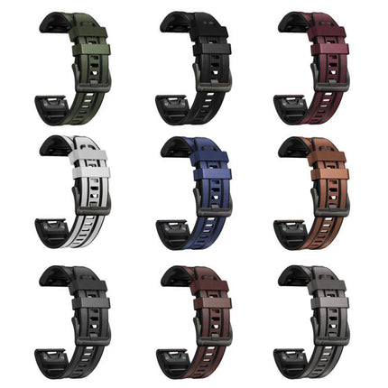 xDfind Leather Skin Silicone Quick Release Watch Band, For Garmin 26mm, For Garmin 22mm