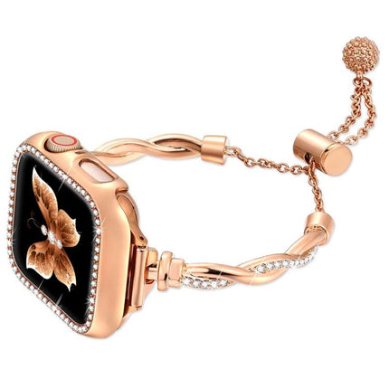 xDfind Twist Bracelet Diamond Metal Watch Band, For Apple Watch 42 / 44 / 45 / 46 / 49mm, For Apple Watch 38 / 40 / 41 / S10 42mm