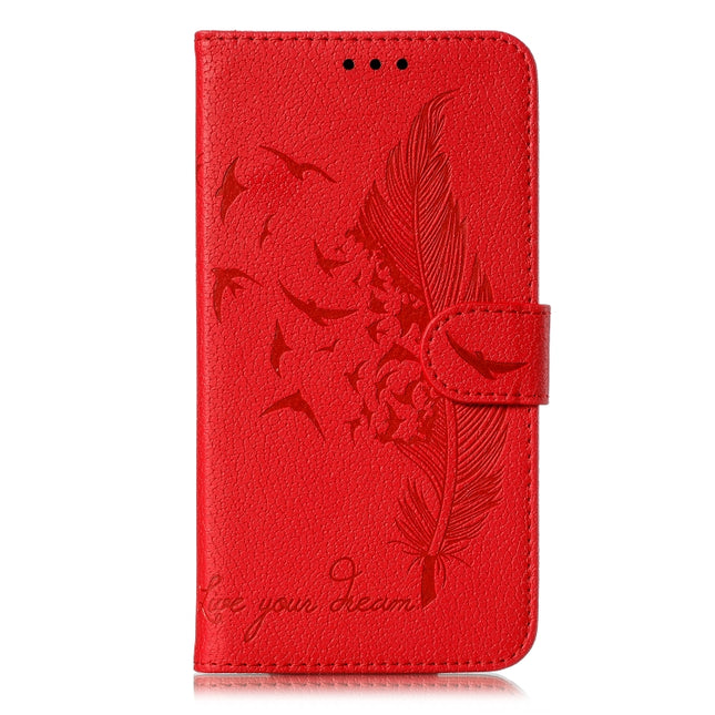 Feather Pattern Litchi Texture Horizontal Flip Leather Case with Wallet & Holder & Card Slots, For Xiaomi Note 10 Lite