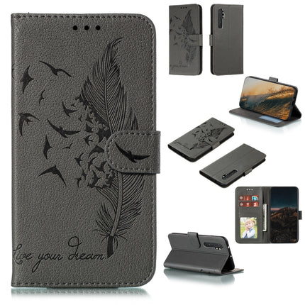 Feather Pattern Litchi Texture Horizontal Flip Leather Case with Wallet & Holder & Card Slots, For Xiaomi Note 10 Lite