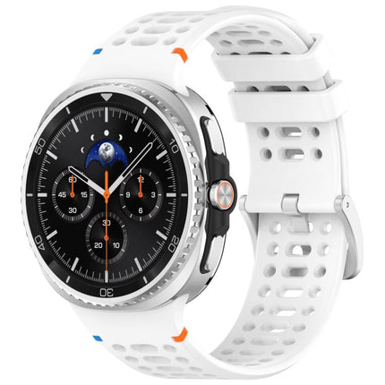 xDfind Alloy Silver Buckle Breathable Hole Silicone Watch Band, For Galaxy Watch9 / 8 / 8 Classic