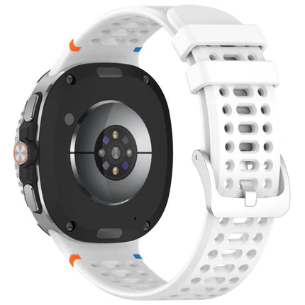 xDfind Alloy Silver Buckle Breathable Hole Silicone Watch Band, For Galaxy Watch9 / 8 / 8 Classic