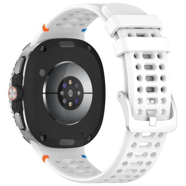 xDfind Alloy Silver Buckle Breathable Hole Silicone Watch Band, For Galaxy Watch9 / 8 / 8 Classic