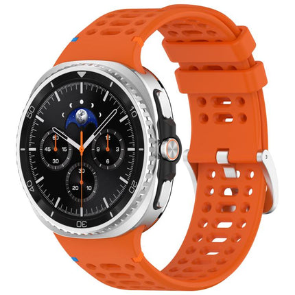 xDfind Alloy Silver Buckle Breathable Hole Silicone Watch Band, For Galaxy Watch9 / 8 / 8 Classic