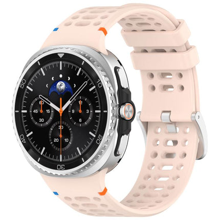 xDfind Alloy Silver Buckle Breathable Hole Silicone Watch Band, For Galaxy Watch9 / 8 / 8 Classic