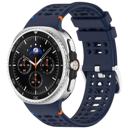xDfind Alloy Silver Buckle Breathable Hole Silicone Watch Band, For Galaxy Watch9 / 8 / 8 Classic