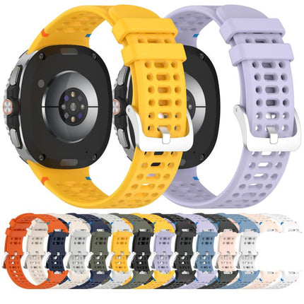xDfind Alloy Silver Buckle Breathable Hole Silicone Watch Band, For Galaxy Watch9 / 8 / 8 Classic