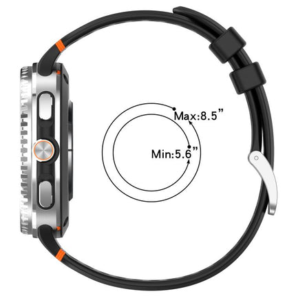 xDfind Alloy Silver Buckle Breathable Hole Silicone Watch Band, For Galaxy Watch9 / 8 / 8 Classic