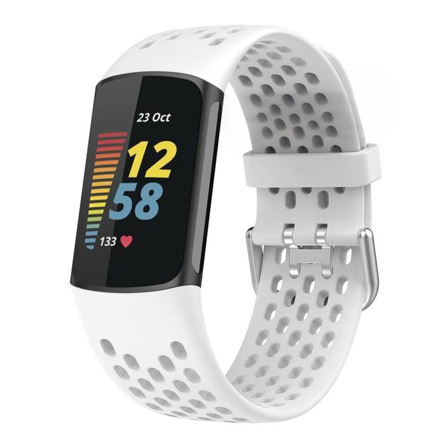 xDfind Hole Style Breathable Silicone Watch Band, For Fitbit Charge 6 / 5