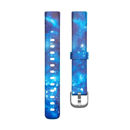 xDfind Silver Buckle Painting Silicone Watch Band For Fitbit Luxe, S, L