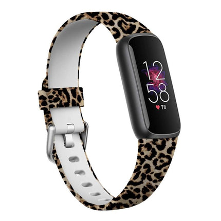 xDfind Silver Buckle Painting Silicone Watch Band For Fitbit Luxe, S, L