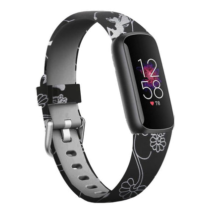 xDfind Silver Buckle Painting Silicone Watch Band For Fitbit Luxe, S, L