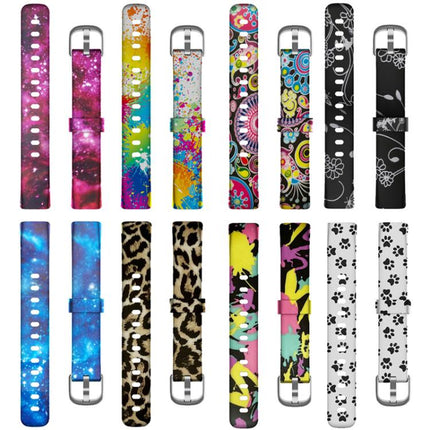 xDfind Silver Buckle Painting Silicone Watch Band For Fitbit Luxe, S, L