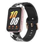 For Samsung Galaxy Fit3 / Black Background with Grey Flowers