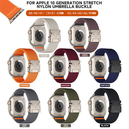 xDfind Parachute Buckle Stretch Nylon Watch Band, For Apple Watch 42 / 44 / 45 / 46 / 49mm, For Apple Watch 38 / 40 / 41 / S10 42mm