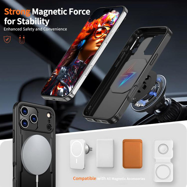 kalebol Metal 360 Degree Rotation Holder MagSafe Phone Case, For iPhone 17 Pro, For iPhone 17, For iPhone 17 Air, For iPhone 16 Pro Max