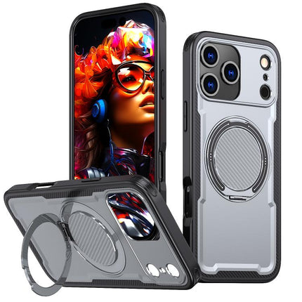 kalebol Metal 360 Degree Rotation Holder MagSafe Phone Case, For iPhone 17 Pro, For iPhone 17, For iPhone 17 Air, For iPhone 16 Pro Max