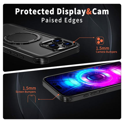 kalebol Metal 360 Degree Rotation Holder MagSafe Phone Case, For iPhone 16 Pro, For iPhone 16 Plus, For iPhone 16, For iPhone 15 Pro Max