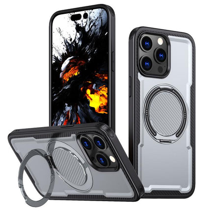 kalebol Metal 360 Degree Rotation Holder MagSafe Phone Case, For iPhone 16 Pro, For iPhone 16 Plus, For iPhone 16, For iPhone 15 Pro Max