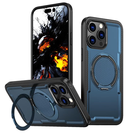 kalebol Metal 360 Degree Rotation Holder MagSafe Phone Case, For iPhone 16 Pro, For iPhone 16 Plus, For iPhone 16, For iPhone 15 Pro Max