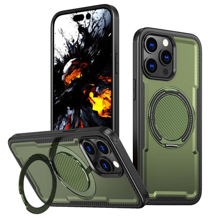 kalebol Metal 360 Degree Rotation Holder MagSafe Phone Case, For iPhone 16 Pro, For iPhone 16 Plus, For iPhone 16, For iPhone 15 Pro Max