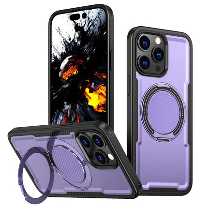 kalebol Metal 360 Degree Rotation Holder MagSafe Phone Case, For iPhone 16 Pro, For iPhone 16 Plus, For iPhone 16, For iPhone 15 Pro Max