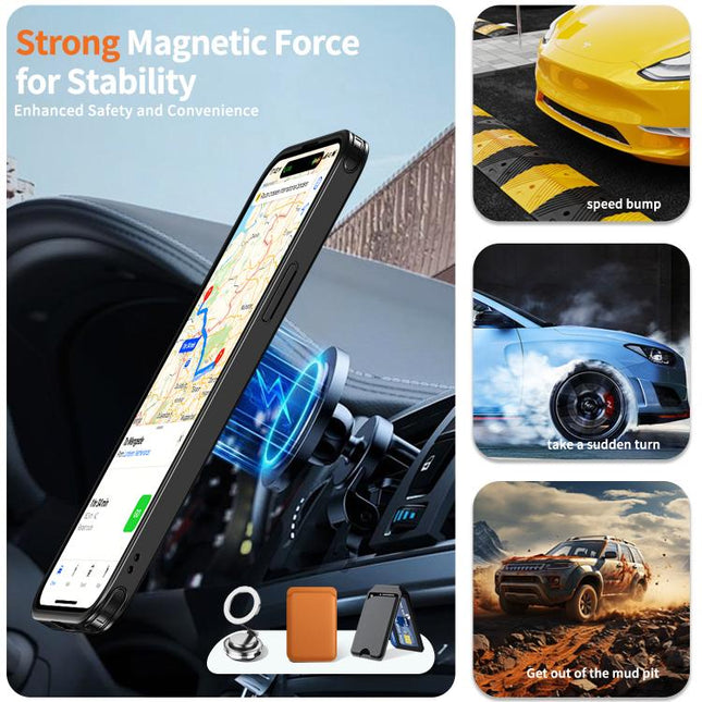 kalebol Metal 360 Degree Rotation Holder MagSafe Phone Case, For iPhone 14, For iPhone 14 Pro, For iPhone 14 Pro Max, For iPhone 13 Pro