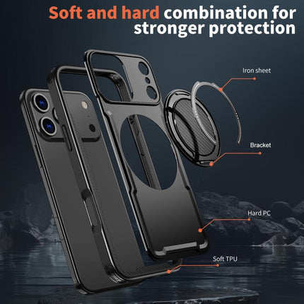 kalebol Metal 360 Degree Rotation Holder MagSafe Phone Case, For iPhone 18 Pro, For iPhone 18 Pro Max, For iPhone 17e / 16e, For iPhone 17 Pro Max