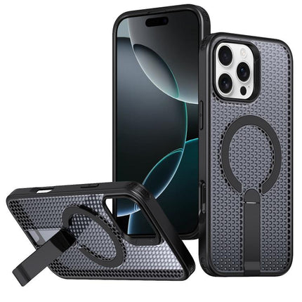 kalebol Honeycomb Cooling MagSafe Holder Phone Case, For iPhone 17 Pro, For iPhone 17, For iPhone Air, For iPhone 16 Pro Max
