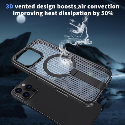 kalebol Honeycomb Cooling MagSafe Holder Phone Case, For iPhone 16 Pro, For iPhone 16 Plus, For iPhone 16, For iPhone 15 Pro Max