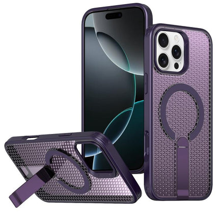 kalebol Honeycomb Cooling MagSafe Holder Phone Case, For iPhone 16 Pro, For iPhone 16 Plus, For iPhone 16, For iPhone 15 Pro Max